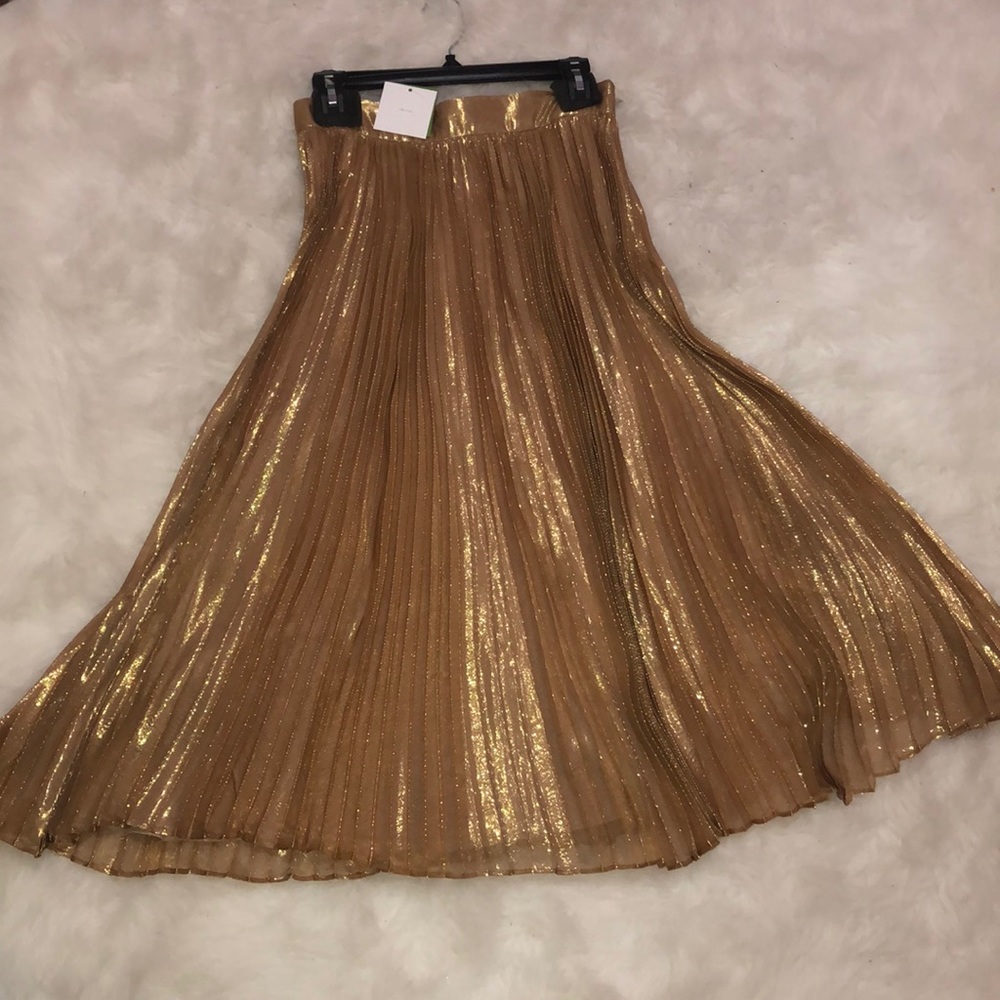 Metallic pleated mini skirt